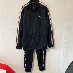 Jordan Black Athletic Track Jacket with Stripe Detailing